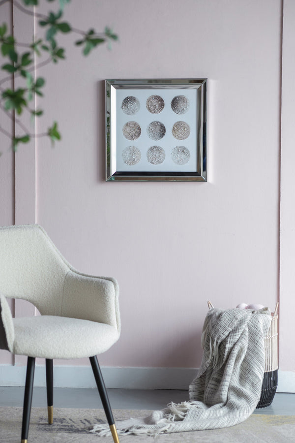 19.7x19.7' Ares Crystal Mirror Framed Wall Art on Mellow Golden Tint Background GH Modern Living