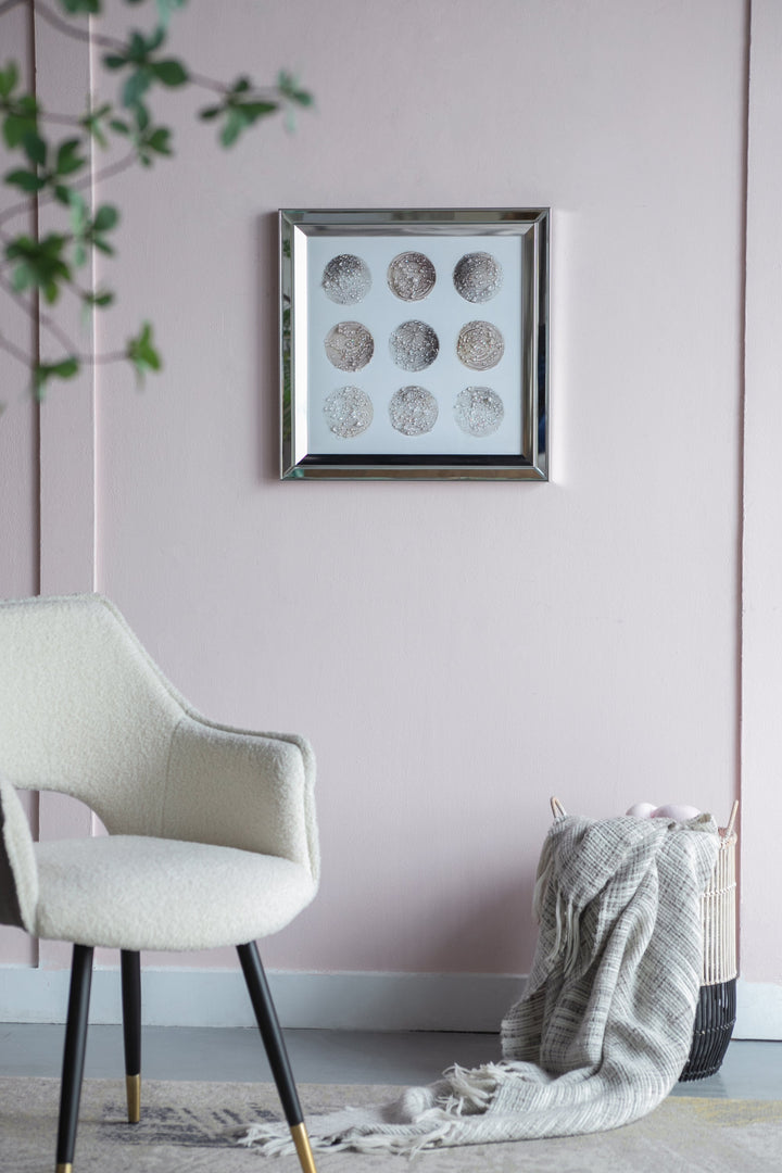 19.7x19.7' Ares Crystal Mirror Framed Wall Art on Mellow Golden Tint Background GH Modern Living