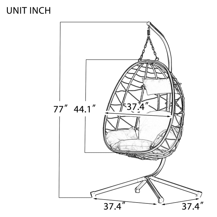 Hanging Egg Chair with Stand Indoor Outdoor Swing Chair GH Modern Living