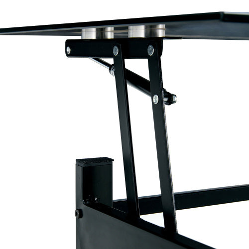 Modern Lift-Top Glass Coffee Table – 2-Layer Tempered Glass, Black, 37.8" CJDropshipping
