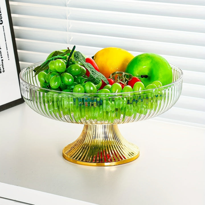 Elegant Gold-Trimmed Acrylic Fruit Bowl – Lightweight, Durable & Stylish Centerpiece for Home Decor Champagne Apollo