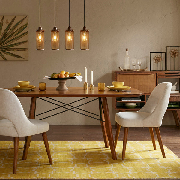 INK+IVY Nola Dining Side Chair Set of 2 with Upholstered Tan Fabric and Wood Frame GH Modern Living