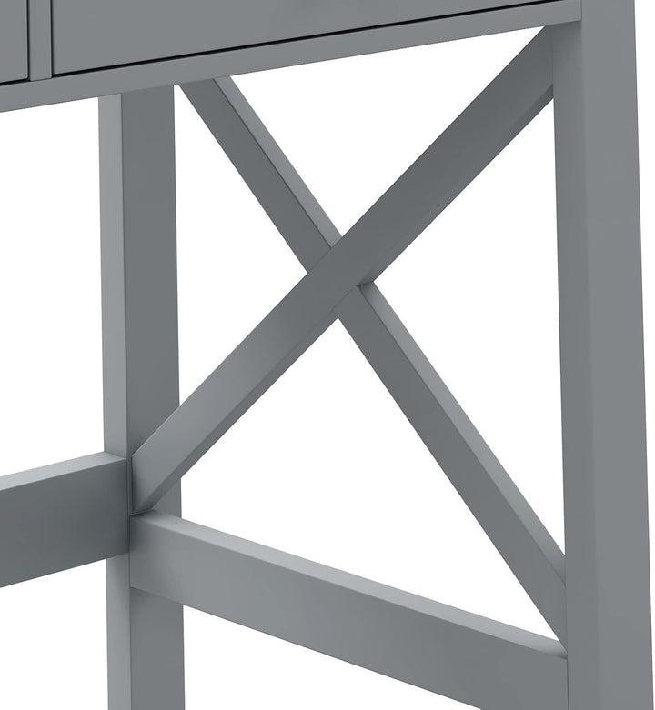 ChooChoo 2-Drawer Farmhouse Home Office Desk – White, 39.4" Peach Maple