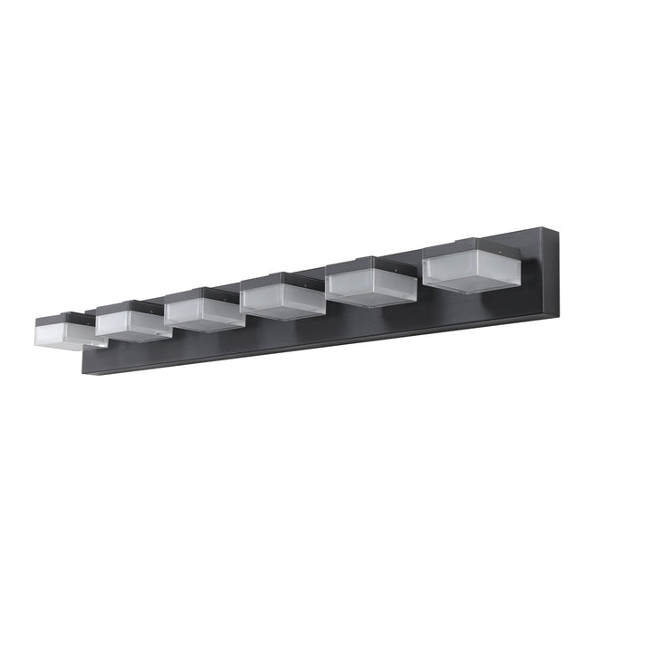 Modern 6-Light Black LED Vanity Mirror Light Fixture – Energy Efficient, Moisture-Resistant, Easy Hardwired Installation Sangria Beech