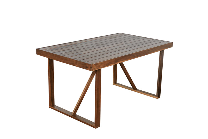 6-Piece Outdoor Acacia Wood Dining Set – Includes Table, Bench & 4 Chairs – Modern Patio Furniture for Garden, Balcony, or Deck (Brown) Sangria Beech