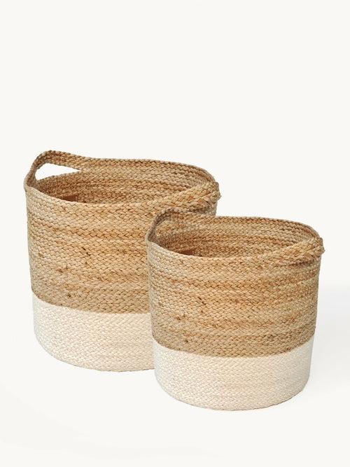 Kata Colorblock Basket – Handwoven Storage for Modern Living Brown Ares