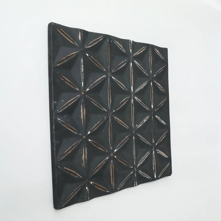 Black Square Shape Handcrafted MDF Wall Decor GH Modern Living