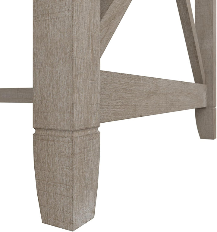 Bush Furniture Key West 60W L-Shaped Desk – Modern Farmhouse Corner Desk with X Accents, Coastal Style, Space-Saving Home Office Desk in Weathered Finish Peach Maple