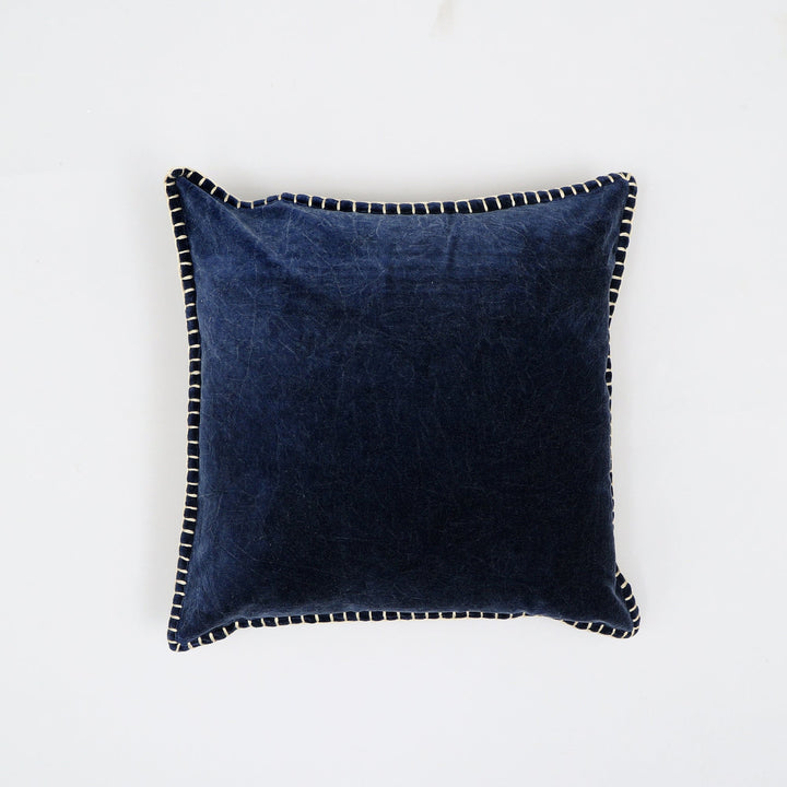 Stonewashed Cotton Velvet Throw Pillow with Decorative Handstiched Edges-19X19' GH Modern Living