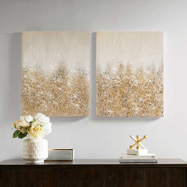 Heavily Embellished 2-piece Canvas Wall Art Set GH Modern Living