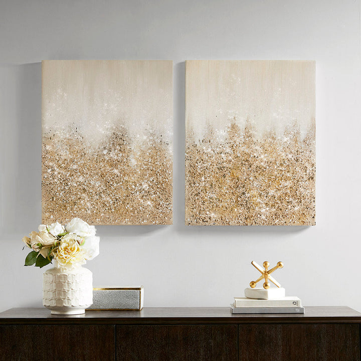 Heavily Embellished 2-piece Canvas Wall Art Set GH Modern Living