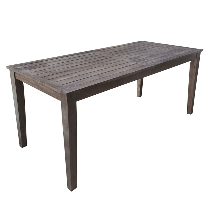 7-Piece Outdoor Acacia Wood Dining Set – Burly Wood Table and 6 Chairs with Cushions, Weather-Resistant Patio Furniture for Garden, Balcony, Backyard Sangria Beech