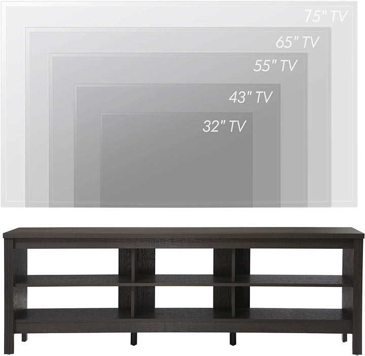 Farmhouse TV Stand for Tvs up to 75 Inches, Black Entertainment Center Peach Maple