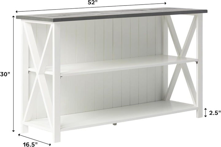 Farmhouse Solid Wood TV Stand Console – Beadboard Back, Cable Management, Fits TVs up to 58" Peach Maple