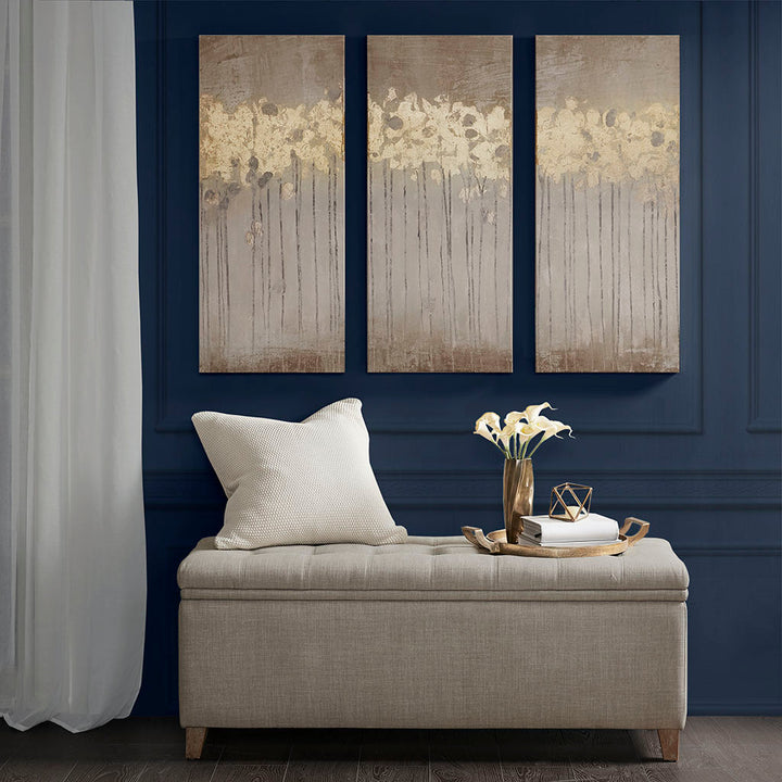 Gold Foil Abstract 3-piece Canvas Wall Art Set GH Modern Living