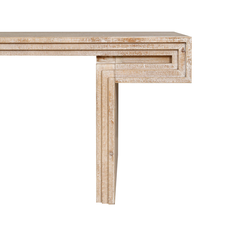 American Vintage Rectangular Coffee Table – Rustic Dual-Tier Wood Center Table with Open Shelves, Antique Natural Finish Sangria Beech
