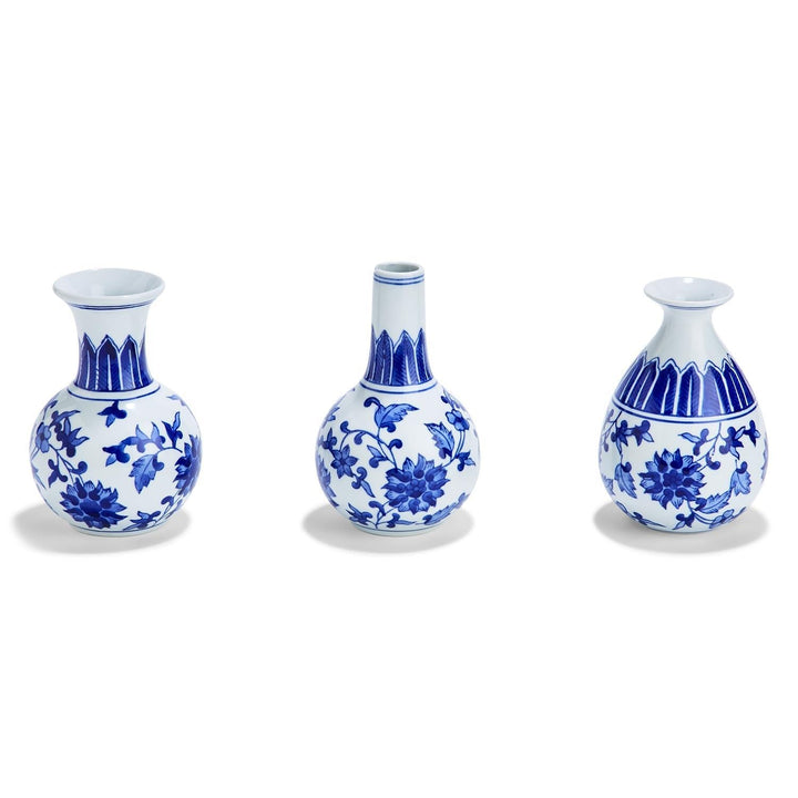 Blue & White Chinoiserie Canton Vases – Hand-Painted Ceramic Mediterranean Decor Cerise Thalassa