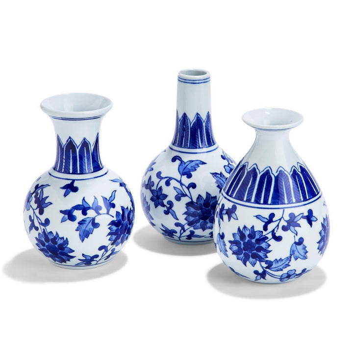 Blue & White Chinoiserie Canton Vases – Hand-Painted Ceramic Mediterranean Decor Cerise Thalassa