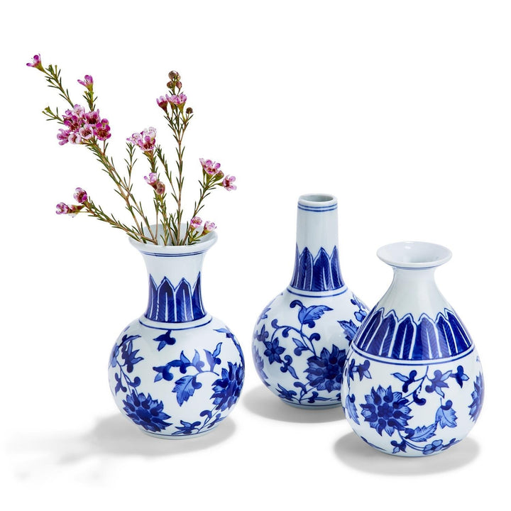 Blue & White Chinoiserie Canton Vases – Hand-Painted Ceramic Mediterranean Decor Cerise Thalassa