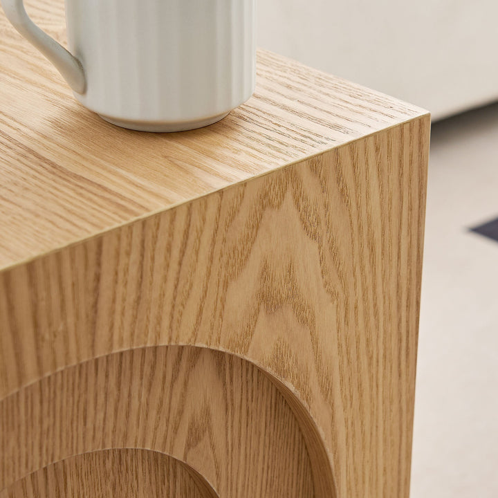 Modern Black MDF Side Table – Small Accent End Table for Living Room & Bedroom Sangria Beech