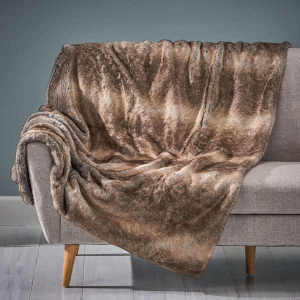 Brown Faux Fur Trow - 50'' x 60'' GH Modern Living