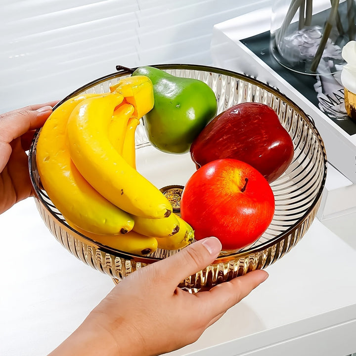 Elegant Gold-Trimmed Acrylic Fruit Bowl – Lightweight, Durable & Stylish Centerpiece for Home Decor Champagne Apollo