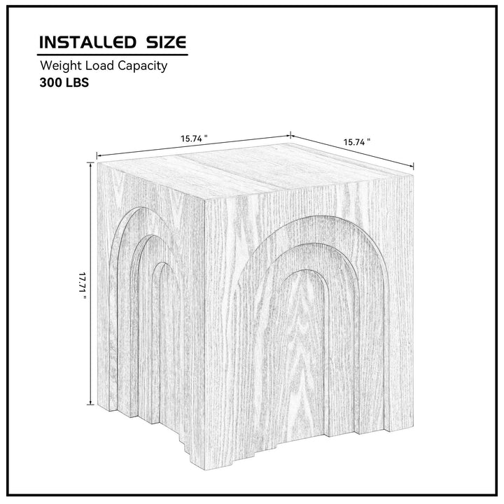 Modern Black MDF Side Table – Small Accent End Table for Living Room & Bedroom Sangria Beech