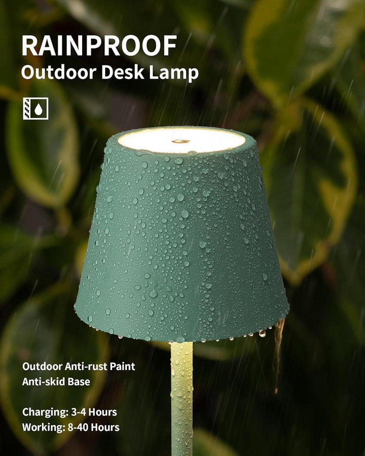 Cordless LED Table Lamp – Portable Metal Touch Lamp with 5000mAh Battery, Stepless Dimming (3000K–6000K), USB-C Charging, Indoor/Outdoor Use Peach Maple