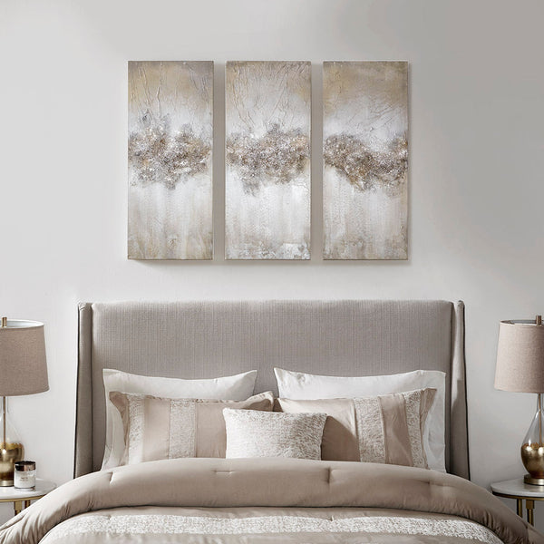 Heavily Embellished 3-piece Canvas Wall Art Set GH Modern Living