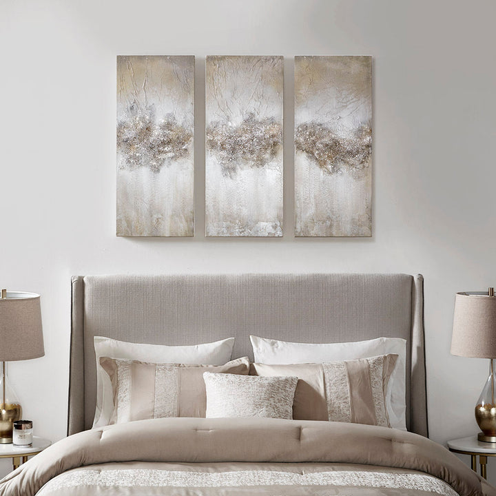 Heavily Embellished 3-piece Canvas Wall Art Set GH Modern Living