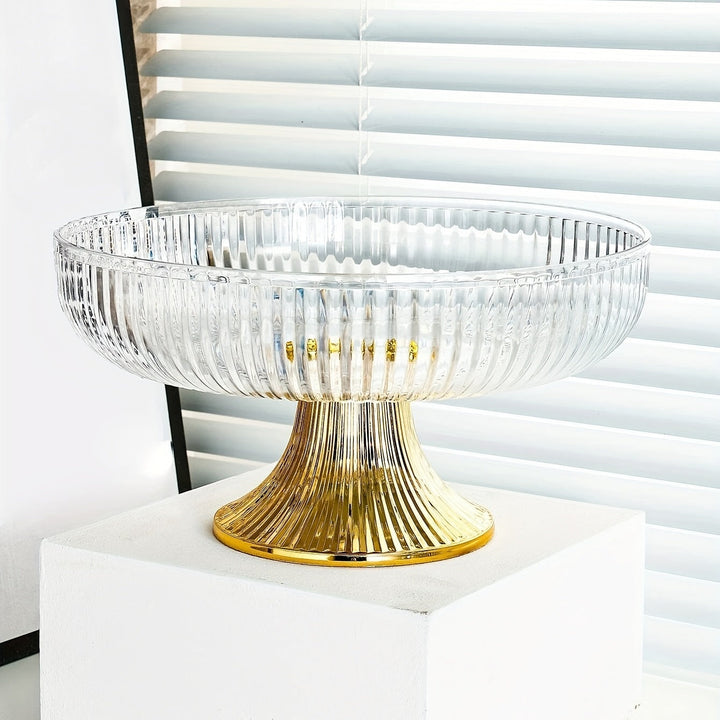Elegant Gold-Trimmed Acrylic Fruit Bowl – Lightweight, Durable & Stylish Centerpiece for Home Decor Champagne Apollo