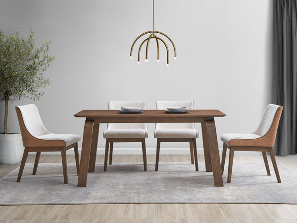 Ginny 5 pieces Walnut Finish w/ Side Chairs Dining Room Set GH Modern Living