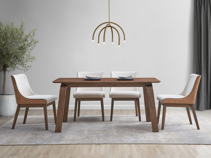 Ginny 5 pieces Walnut Finish w/ Side Chairs Dining Room Set GH Modern Living