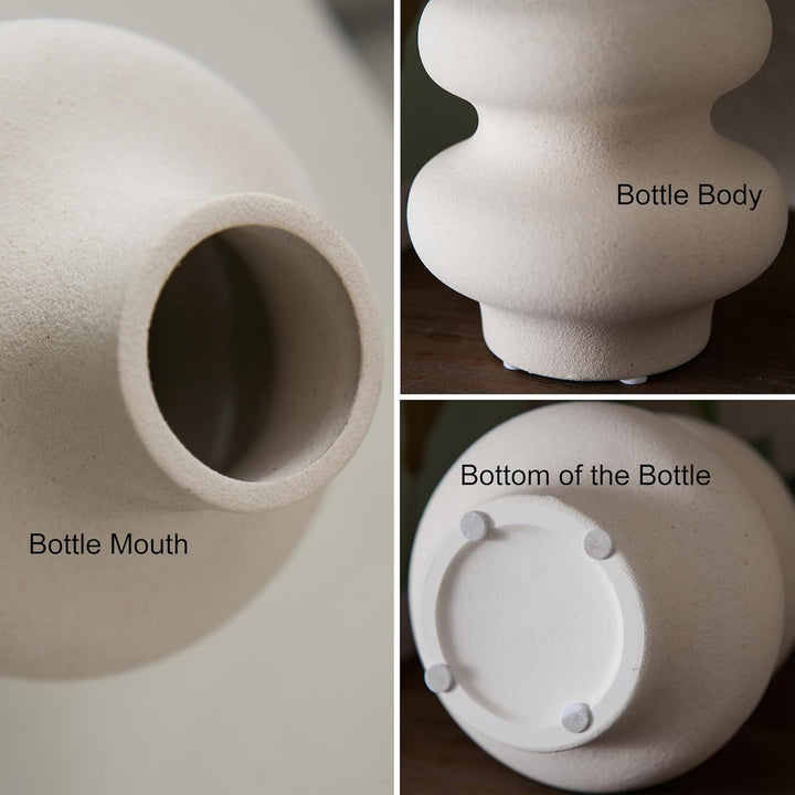 Mowtanco Modern Ceramic Vase Duo - Off-White Bohemian Design GH Modern Living