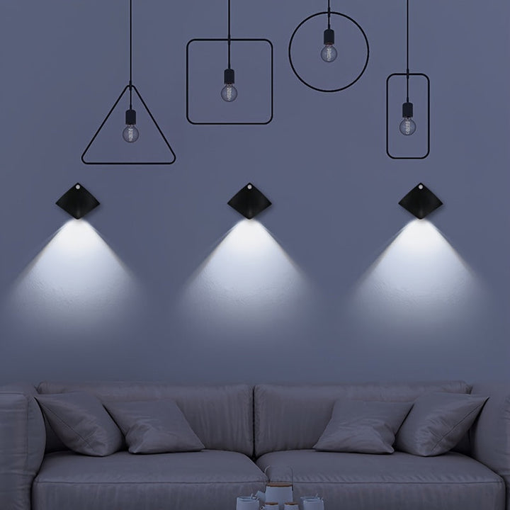 Human Sensing Uplight Wall Lamp – Battery-Powered Freestanding Modern Decor with Brushed Finish Champagne Apollo