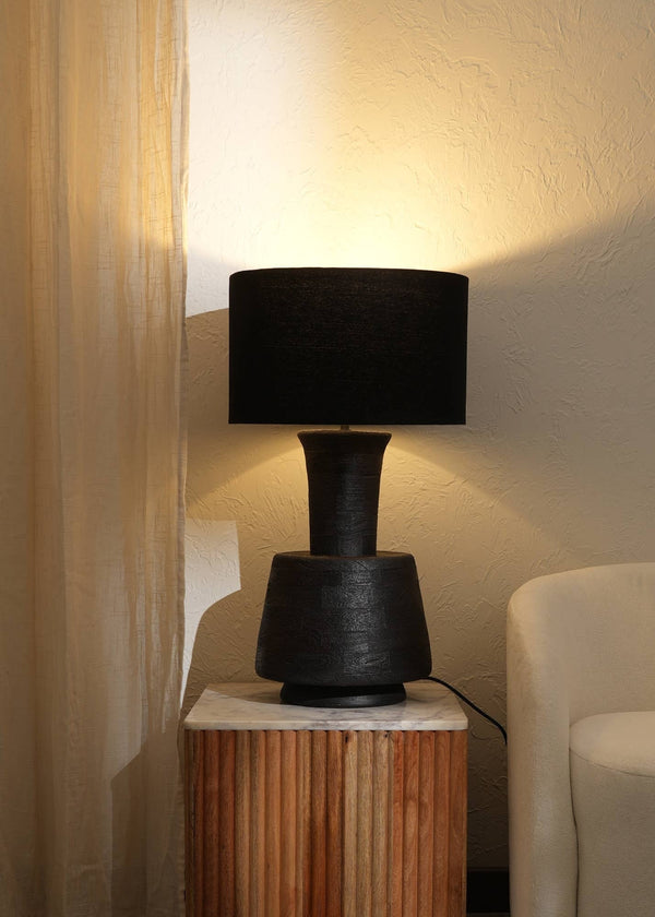 Handcrafted Artisanal  Decorative Table Lamp with Wooden Base For Living Room-Bedroom-Home Decor-Tabletop-16.5X16.5X29' GH Modern Living