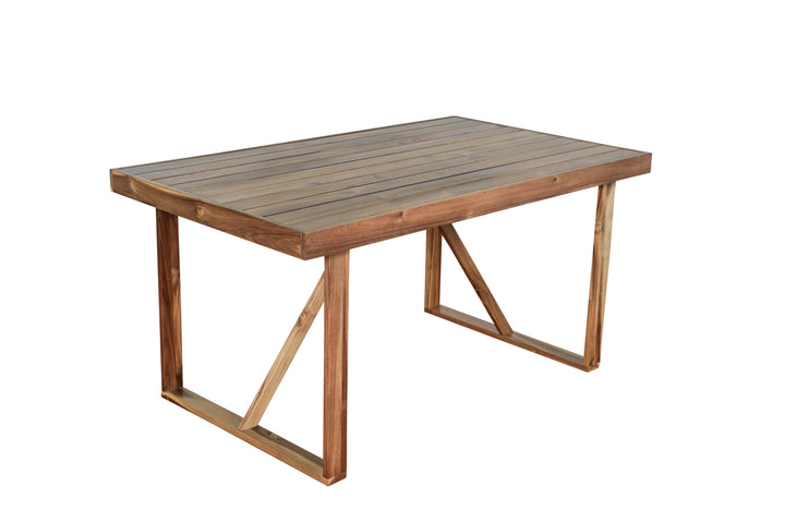 6-Piece Outdoor Acacia Wood Dining Set – Includes Table, Bench & 4 Chairs – Modern Patio Furniture for Garden, Balcony, or Deck (Brown) Sangria Beech
