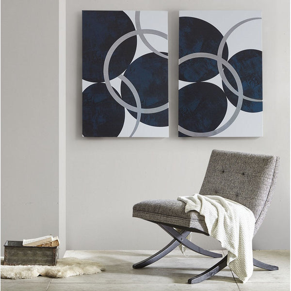 Silver Foil Abstract 2-piece Canvas Wall Art Set GH Modern Living