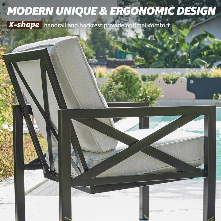 Stylish 4-Piece Outdoor Metal Sofa Set with Water-Resistant Cushions – Durable Patio Sectional Furniture for Garden & Poolside Peach Maple