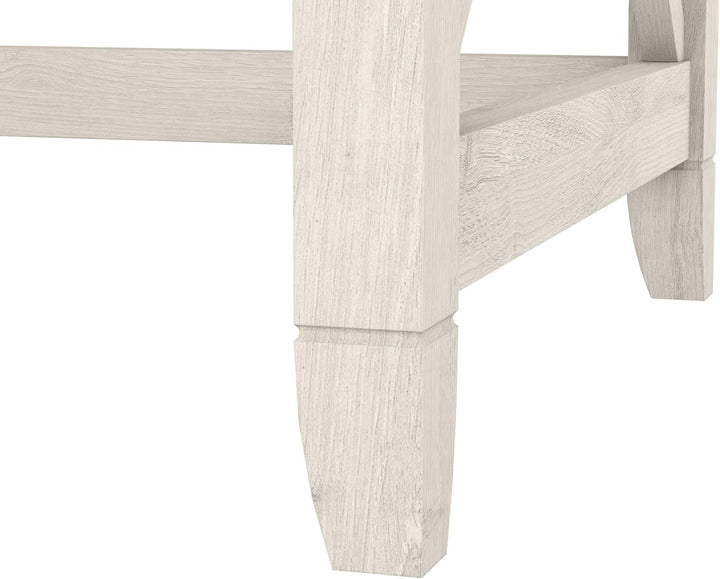 Bush Furniture Key West 60W L-Shaped Desk – Farmhouse Style Corner Desk for Home Office, Weathered Finish Peach Maple