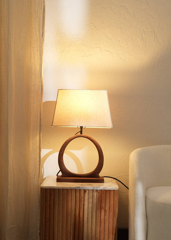 Decorative Table Lamp with Wooden Base For Living Room-Bedroom-Home Decor-Table Decor-15X10X21' GH Modern Living