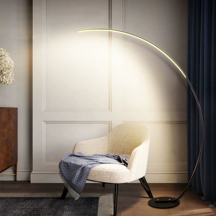 Modern RGB LED Corner Floor Lamp – 16 Million Colors, Remote Control, Dimmable Light with 358 Effects, Adjustable White (3000K–6500K), 66.9" Tall, Black Metal Sangria Apricot