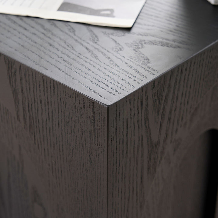 Modern Black MDF Side Table – Small Accent End Table for Living Room & Bedroom Sangria Beech