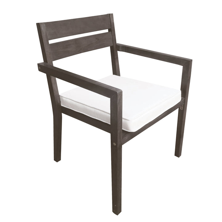 7-Piece Outdoor Acacia Wood Dining Set – Burly Wood Table and 6 Chairs with Cushions, Weather-Resistant Patio Furniture for Garden, Balcony, Backyard Sangria Beech