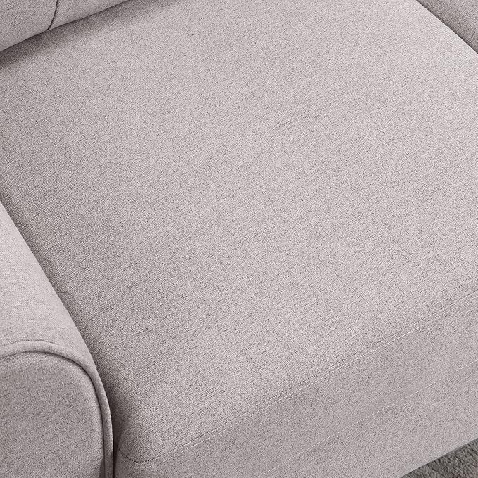 Modern Light Grey Linen Accent Armchair – Comfortable Foam-Filled Arm Chair with Tapered Legs, Upholstered Living Room Chair, 396 lb Capacity Sangria Beech