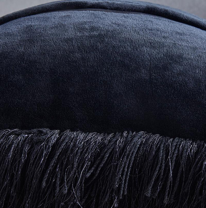 Ultra Plush Black Shaggy Throw Pillow – 18"x18" Hand-Tufted Retro Modern Decorative Accent Cushion Coral Rosemary
