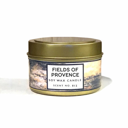 Fields of Provence Soy Wax Candle – Hand-Poured Floral Vanilla Scented Candle, Relaxing Aromatherapy – 4oz/8oz Indigo Poseidon