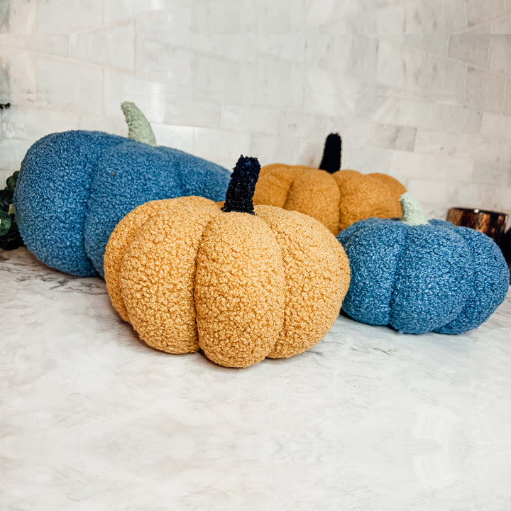 Velvet Plush Blair Pumpkins II – Fall Throw Pillow Décor Cerise Thalassa