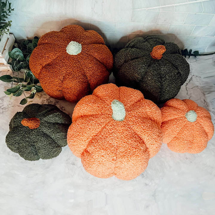 Velvet Plush Blair Pumpkins II – Fall Throw Pillow Décor Cerise Thalassa