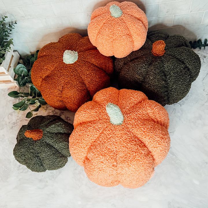 Velvet Plush Blair Pumpkins II – Fall Throw Pillow Décor Cerise Thalassa